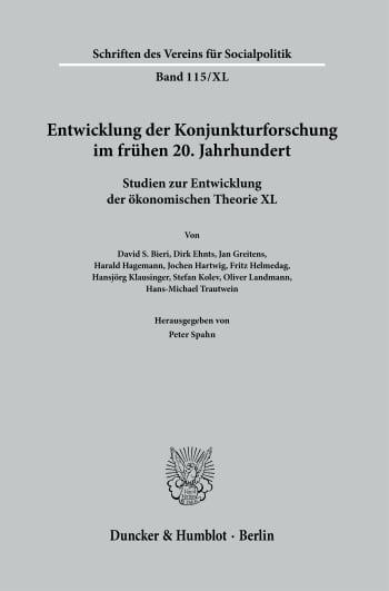<b>Entwicklung</b> der Konjunkturforschung <b>im</b> frühen <b>20</b>. <b>Jahrhundert</b> ...